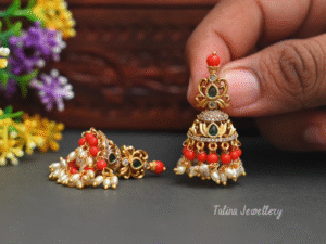Traditional Antique Pearl Cluster Jhumkas