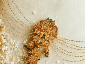 Antique Lakshmi Temple Hair Choti with Pearl Chains